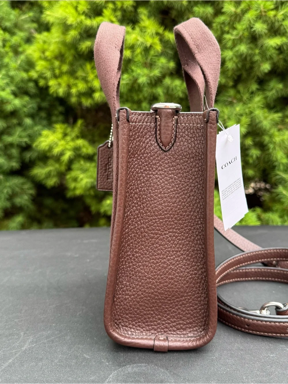 Coach Brown Signature Canvas Mini Tote with Chocolate Trim NWT - Picture 5 of 9
